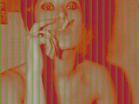 Womon smoke with Lines